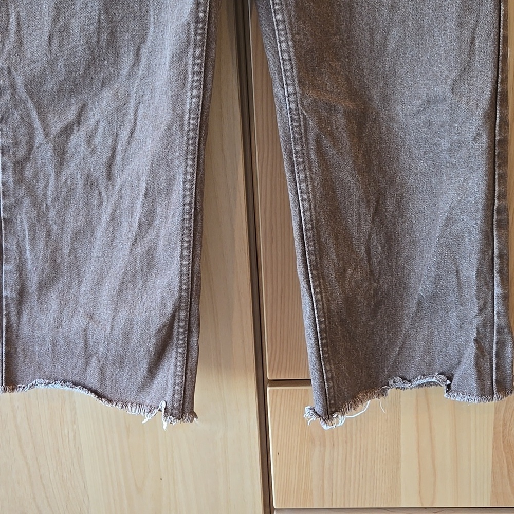 Uniqlo U Chocolate Brown Denim, Size 26, Cut Off At The Bottom, GUC - Picture 4 of 6